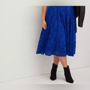 Torrid Lace Fit and Flare Midi Dress with Belt